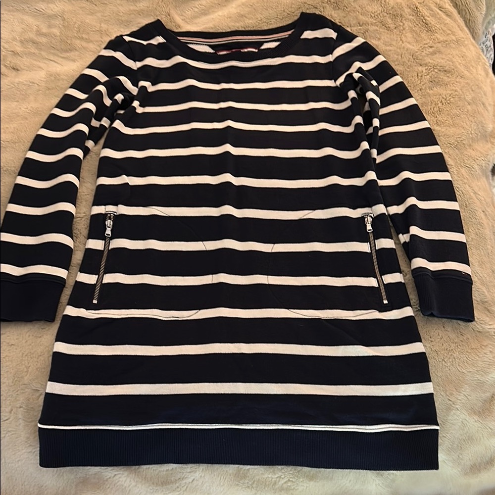 Tommy Hilfiger Navy and White Striped Dress